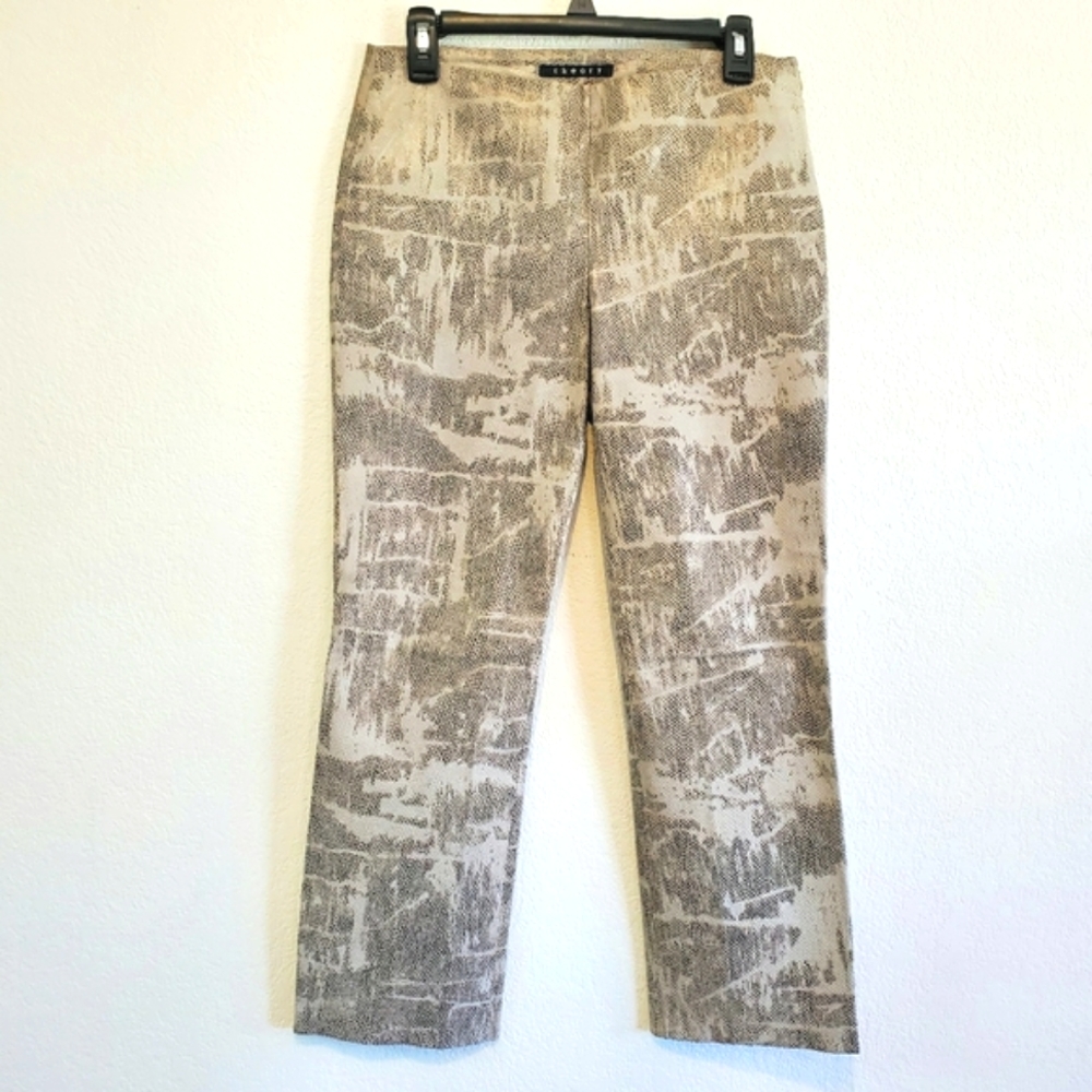 Theory Snakeskin Cropped Leather Pants Size 6